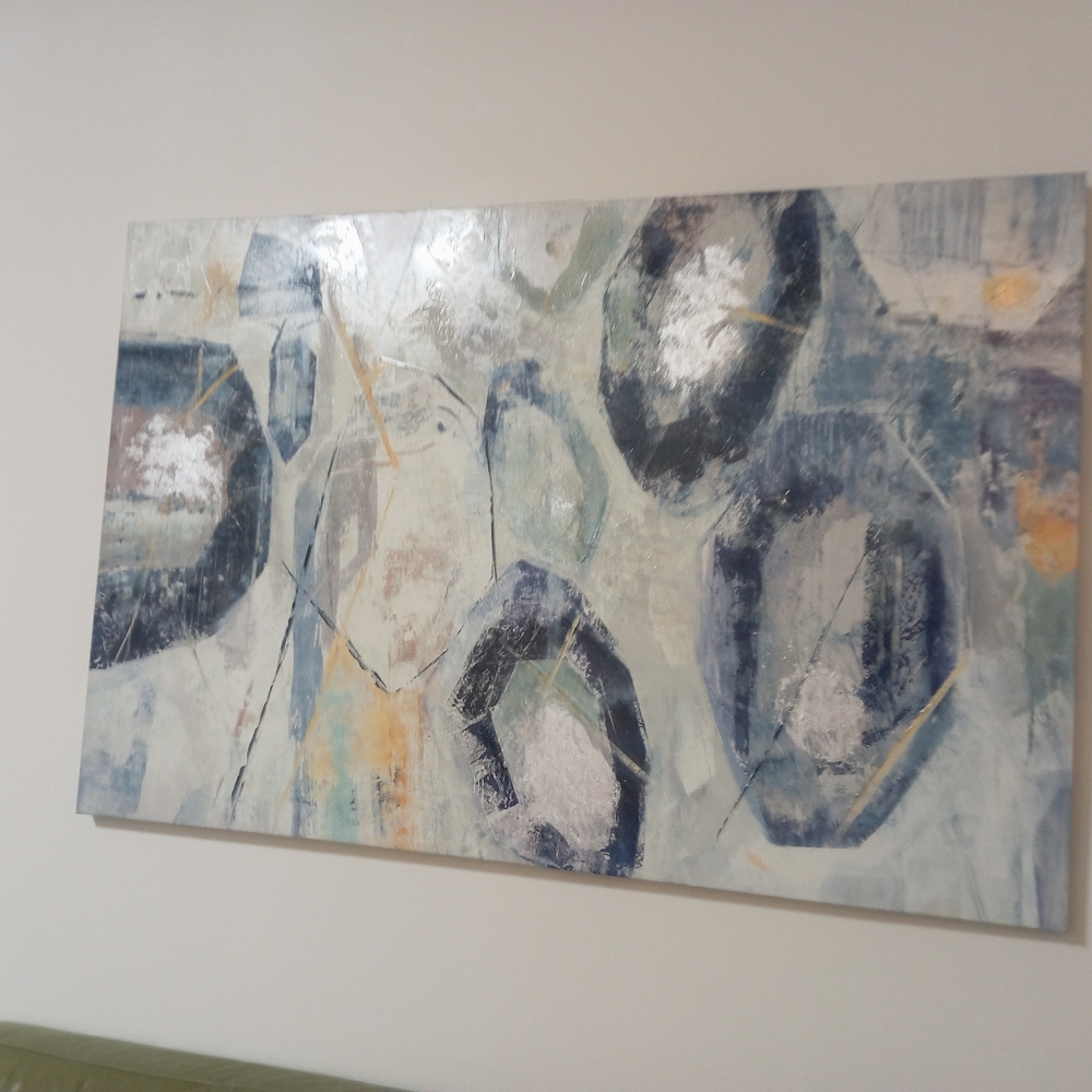 Abstract Blue and Gray Wall Art